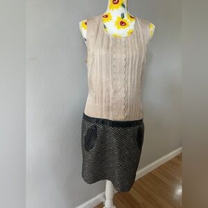 Tracy Reese Cream Sheath Midi Dress